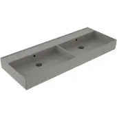 Sanilux Wastafel edge keramiek 120 dubbele wasbak 0 kraangaten warm beton