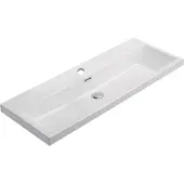 Sanilux Wastafel compact keramiek 100 cm 1 kraangat wit
