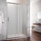 Lacus Schuifdeur Lipari 115x200 cm Helder Glas Anti-Kalk Chroom