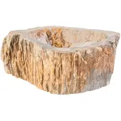 Boss & Wessing Waskom bws stone organisch 30-35x15 cm gepolijst hout bruin