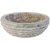 Boss & Wessing Waskom bws stone rond 35x35x15 cm gepolijst natuurmarmer grijs
