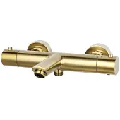 Sanilux Thermostatische Badmengkraan Peralta Opbouw Rond Geborsteld Goud