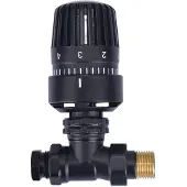 Riko Thermostatisch Radiatorventiel 1/2"x15 mm Recht Mat Zwart