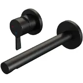 Brauer Black Edition inbouw wastafelmengkraan met rechte uitloop en rozetten model E2 mat zwart