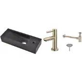 Wiesbaden Fonteinpack small natuursteen rechts 38x14x8 cm rvs