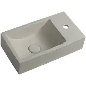 Sapho Small - Crest fontein, 40x22 cm, 1 kraangat rechtss, nanolagen, witte zandsteen AR413