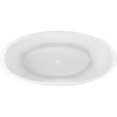 Wiesbaden Oval vrijstaand ligbad 170 x 78 cm acryl mat wit met waste mat wit
