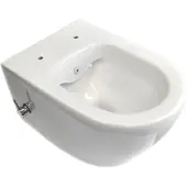 Sanicare Rondo randloos toilet wit glans met bidetsproeier- en kraan