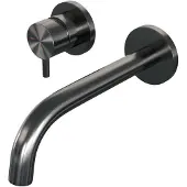 Brauer Gunmetal Edition inbouw wastafelmengkraan met gebogen uitloop en rozetten model B2 gunmetal geborsteld PVD