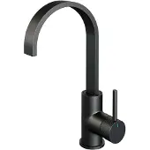 Brauer Black Carving hoge opbouw wastafelmengkraan met draaibare platte uitloop model A mat zwart