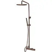 Qisani Opbouw regendoucheset flow thermostatisch geborsteld copper