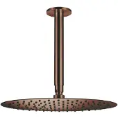 Qisani Hoofddouche flow met plafonddouchearm ø 30 cm geborsteld copper