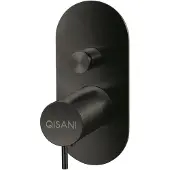 Qisani Inbouwkraan flow thermostatisch 2-weg ovaal geborsteld mat zwart