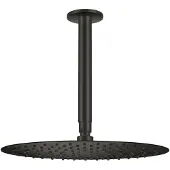 Qisani Hoofddouche flow met plafonddouchearm ø 30 cm geborsteld mat zwart