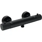 Wiesbaden Ribbd thermostatische douchemengkraan hartafstand 15 cm mat zwart