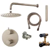 Boss & Wessing Bws inbouw regendouche set cemal rond muuruitloop rvs pvd coating