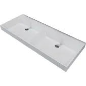 Sanilux Wastafel 120x47x8 cm solid surface met dubbele wasbak