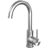 Brauer Brushed Carving hoge opbouw wastafelmengkraan met draaibare ronde uitloop model A RVS geborsteld PVD