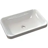Hak Astoria Kunstmarmeren wastafel 55x12x37cm, wit