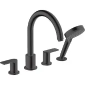 Hansgrohe Badrandmengkraan vernis shape 4-gats mat zwart