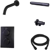 Boss & Wessing Badkraan Inbouw BWS Exclusive Compleet met Handdouche Mat Zwart