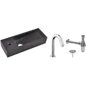 Wiesbaden Fonteinpack small natuursteen links 38x14x8 cm chroom