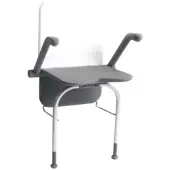 Etac Douchezitting relax armsteunen rugleuning en steunpoten 39x45 cm kunststof grijs