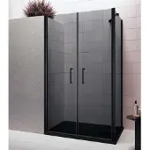 Lacus Zijwand Giglio Evo 70x200 Cm Aluminium Profiel Rookglas Zwart