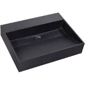 Sanilux Wastafel quartz trend 60x47x12 cm keramiek mat zwart