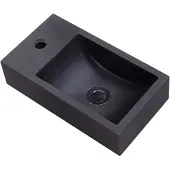 Sanilux Fontein quartz recto 40x22x10 cm mat zwart
