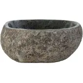 Boss & Wessing Waskom bws stone 30-35x15x12 cm riviersteen grijs