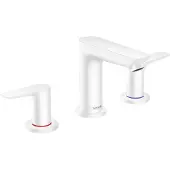 Hansgrohe Wastafelmengkraan talis e 3-gats met trekwaste mat wit