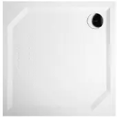 Sapho Douchebak Gegoten Marmer Aneta 90x90x4 cm Vierkant Wit