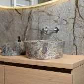 Loutro Waskom bali t rond 40x40x15 cm marmer taupe