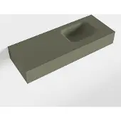 Mondiaz lex army vrijhangende solid surface wastafel 80 cm. Positie wasbak rechts