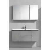 Sanimar Genua Onderkast + Wastafel + Spiegelkast 120 Cm Betonlook