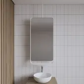 Gliss Design Spiegel gliss astra 100x50 cm wit met planchet en plafondbevestiging