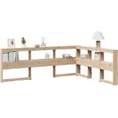 vidaXL Boekenkast Hoofdeinde L-vormig 150 cm massief grenenhout