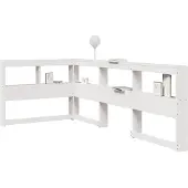 vidaXL Boekenkast Hoofdeinde L-vormig 90 cm massief grenenhout wit