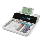 Sharp rekenmachine - wit - 12 digit - opladen met adapter