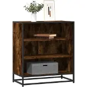 vidaXL Dressoir 68x35x76 cm bewerkt hout en metaal gerookt eiken