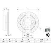 Bosch Remschijf 0 986 479 F07 achter, geventileerd, 1 Stuk
