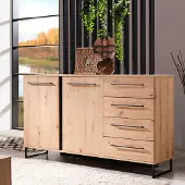 Poldimar Dressoir Hoggas 159cm 4 deuren & 2 lades - eik