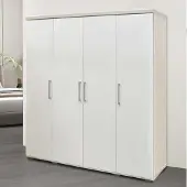 Rousseau Kledingkast Nikkie | 183x160x52cm | 4 deuren | wit