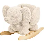 Nattou Teddy Olifant Hobbelpaard – Schommeldier met Zacht Zitje 59 x 45 cm – Taupe