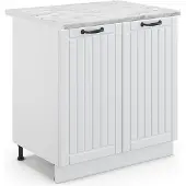 Vicco Fame-Line Wastafelkast – 80 cm met legplank, WB Marmer Wit Landhuis