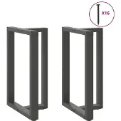 vidaXL Bartafelpoten 2 st T-vormig 60x35x(90-91) cm staal antraciet