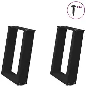 vidaXL Salontafelpoten 2 st U-vormig 38x(42-43) cm staal zwart