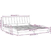 vidaXL Bedframe zonder matras "Hanko" stof zwart 200x200 cm
