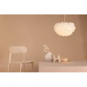 Svea - Rumi ronde hanglamp - ø 45 cm - witte veren